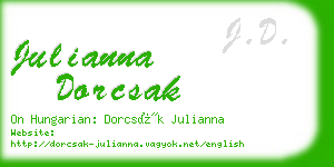 julianna dorcsak business card